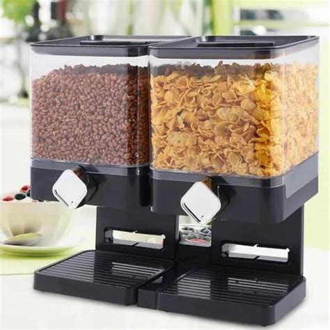 Kit 2 Dispenser Duplo De Cereais Porta Alimentos Sucrilhos Granola