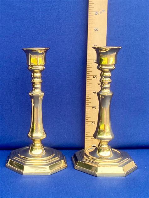 Vintage Brass Candlesticks Set Of 2 Candlestick Holders Etsy