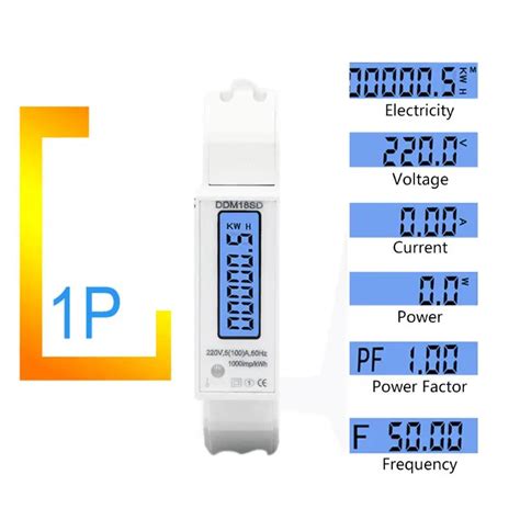 5 100A Elektriciteit Eenfase Din Rail RS485 Modbus Rtu Power Energy