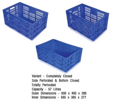 Blue Rectangular Heavy Duty Industrial Plastic Crate At Rs 60 OFF