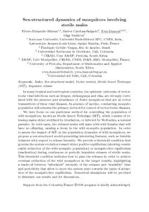 Sex Structured Dynamics Of Mosquitoes Involving Sterile Males Agritrop