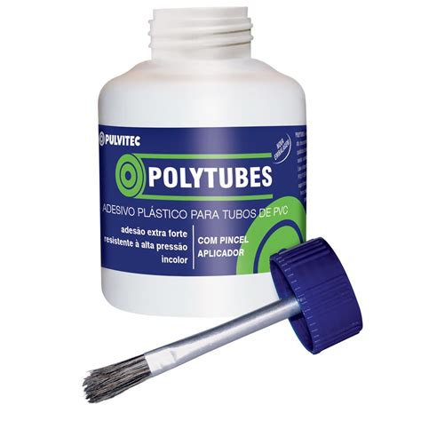 Adesivo Polytubes Para Tubos De Pvc G Pincel Aplicador