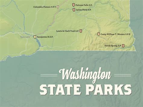 Washington State Parks Map 18x24 Poster Best Maps Ever