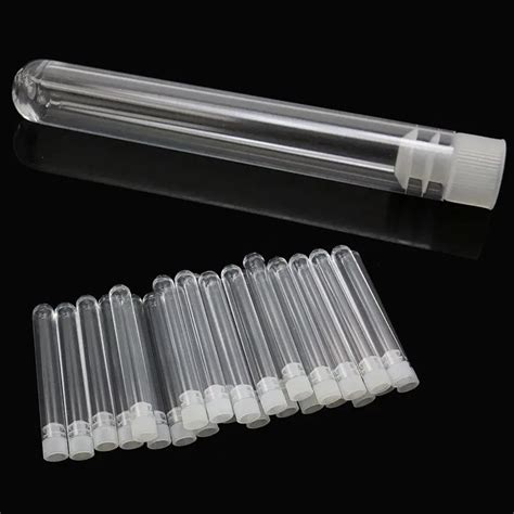 Pcs Transparent Plastic Clear Test Tubes Round Bottom Lab Supplies