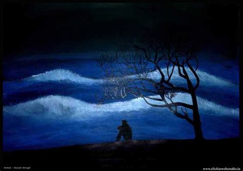 Deep thinking - Man - Dreams - Ocean Wave Art Painting by Magical Art World | Saatchi Art