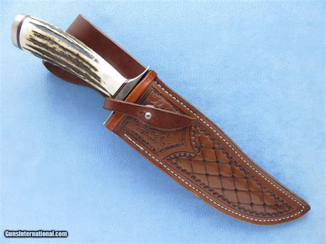 Omachearley Sheath Knife With Tooled Leather Sheath