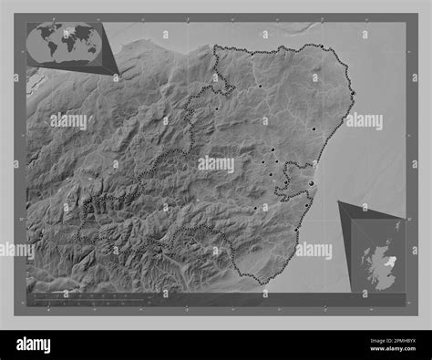 Aberdeenshire Region Of Scotland Great Britain Grayscale Elevation