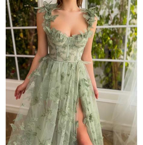 Sweetheart 3d Lace Butterfly Cottagecore Prom Dress Rebelsmarket