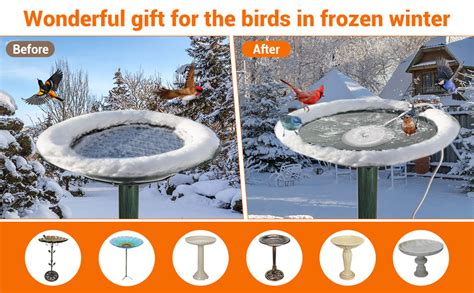 Keten Bird Bath Heater For Outdoors In Winter 70w