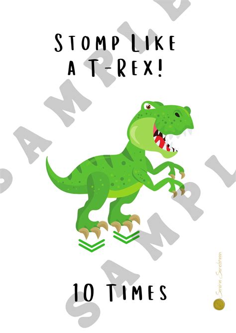 Dinosaur Movement Cards Movement Break Cue Cards Adhd Neurodiverse