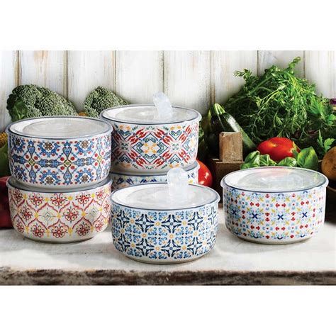 Set of 6 Ceramic Bowls with Lids | Walmart Canada