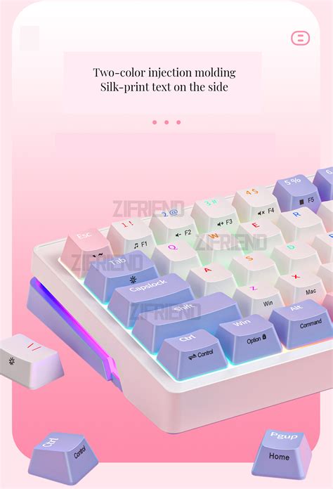 Zifriend ZA Hot Swappable Rgb Mechanical Keyboard Purple Pink Tnt Custom Linear Switch