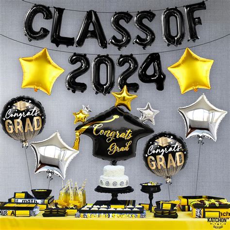 Katchon Graduation Balloons Class Of 2024 Pack Of 18 Big 27 Inch Graduation Cap Balloon