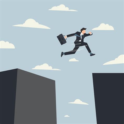 Premium Vector Businessman Jumping From The Obstacle Course Design