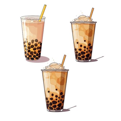 Farbkollektion Von Bubble Tea Vektoren Premium Vektor