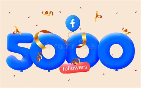 5000 Followers Thank You Facebook 3d Blue Balloons And Colorful