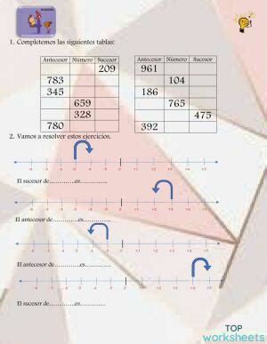 Ejercicio Antecesor Y Sucesor Ficha Interactiva TopWorksheets