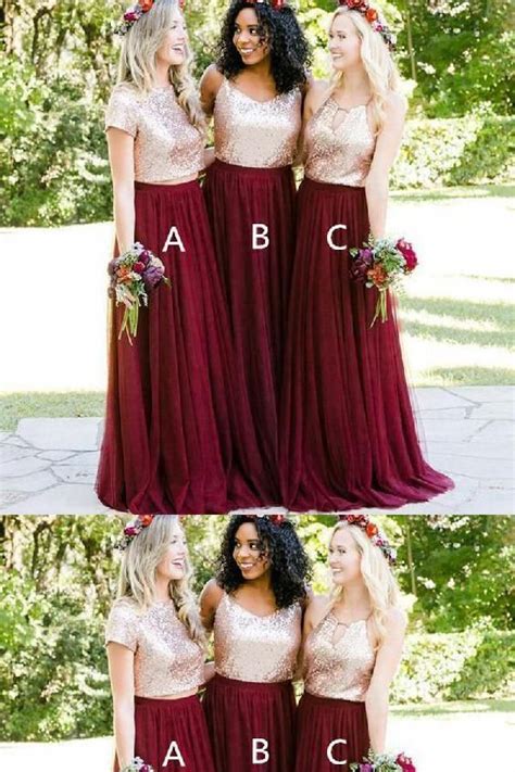 Bridesmaid Dresses A Line Sequin Bridesmaid Dresses Burgundy Bridesmaid Dress Sequin