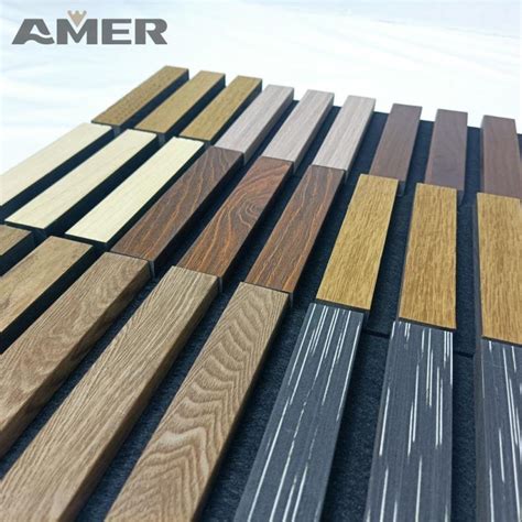 Decorative Nature Oak Wooden Slat Veneer Mdf Soundproof Black Felt