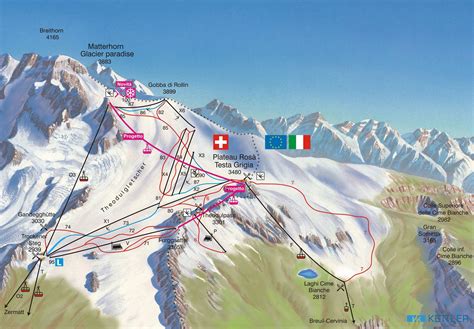 Cervinia Summer Skiing Piste Map