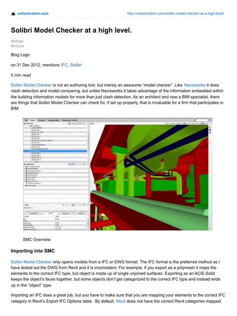 Pdf Collectivebim Solibri Model Checker At A High Level Dokumen