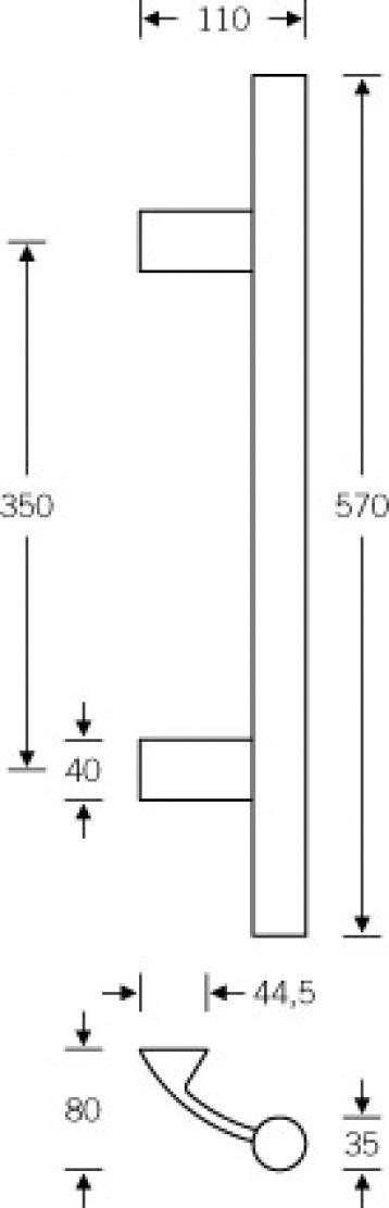 FSB Türgriff 450x35 mm Länge 670 mm F1 Handhabe Edelstahl 0 66 6526