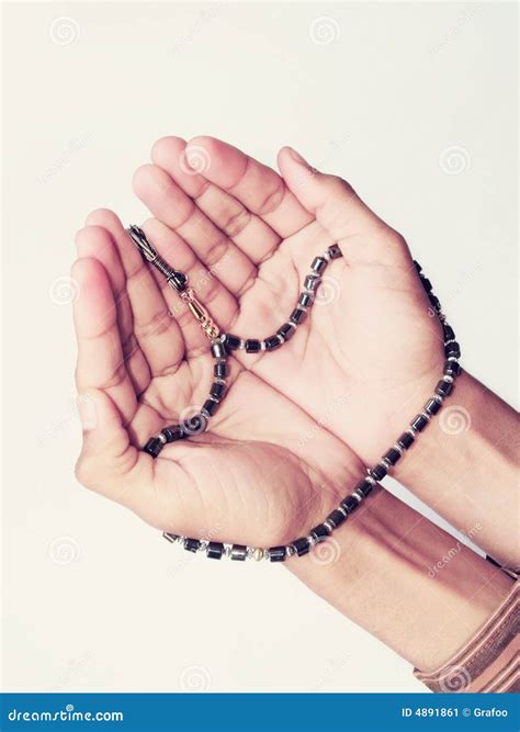 Hands With Muslim Prayer Beads Stock Image Image 4891861