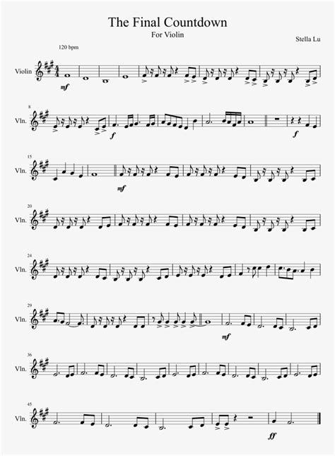 Final Countdown Sheet Music Cello