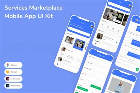 Services Marketplace Mobile App UI Kit Graphic By Betush Creative Fabrica