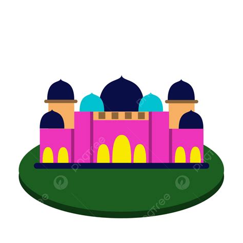 Mosques Clipart Transparent Background Pink Blue Mosque Vector