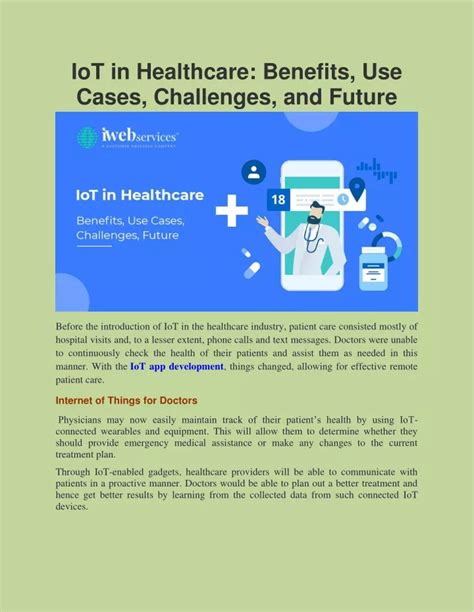 Ppt Iot In Healthcare Benefits Use Cases Challenges And Future