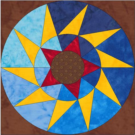 Spinning Five Point Star Quilt Template Quilting Block Pattern Etsy