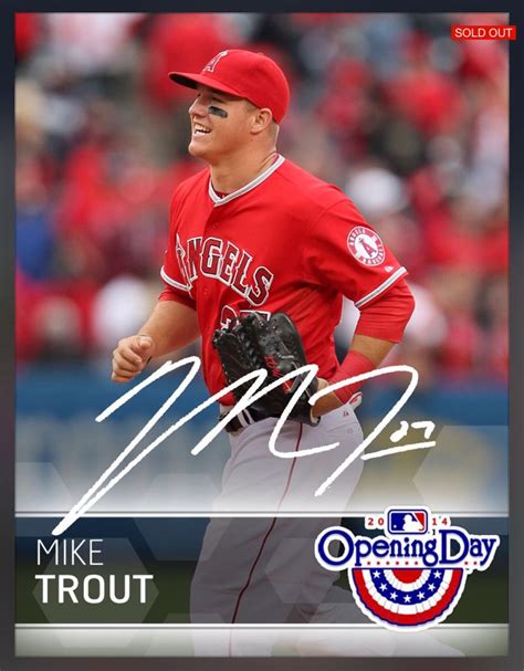 Mike Trout Los Angeles Angels Opening Day Signature Series Insert Card