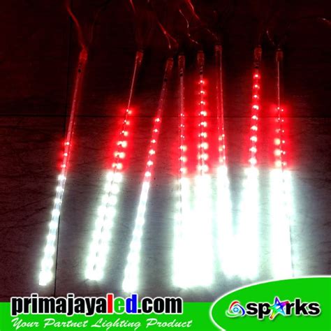 Lampu LED Meteor Merah Putih Set 8 Prima Jaya LED