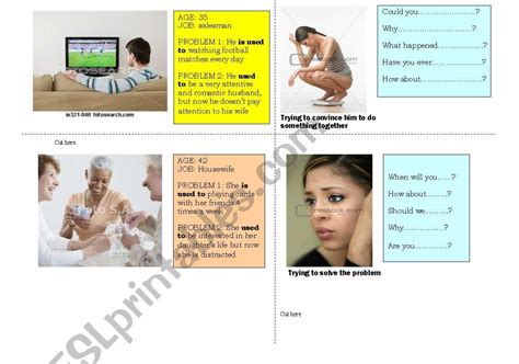 USED TO/BE USED TO/QUESTIONS ROLE-PLAY - ESL worksheet by cribor