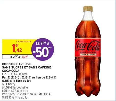 Promo BOISSON GAZEUSE SANS SUCRES ET SANS CAFÉINE COCA COLA chez