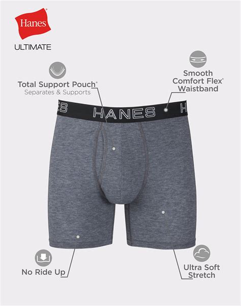 Hanes Ultimate Comfort Flex Fit Total Support Pouch Mens Boxer Briefs