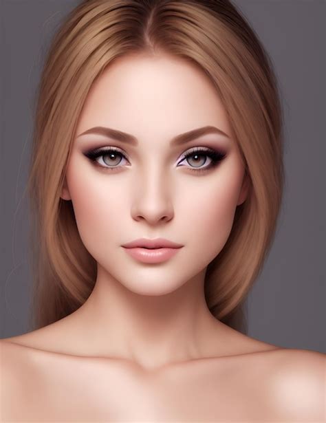 Premium Ai Image Portrait Of Young Beautiful Woman Digitally Ai