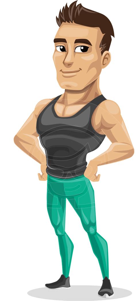 Download Gym Clipart Strong Man Cartoon Fitness Png Clipartkey