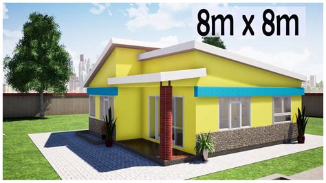 Small House Plans Floor Plans 8m X8m YouTube