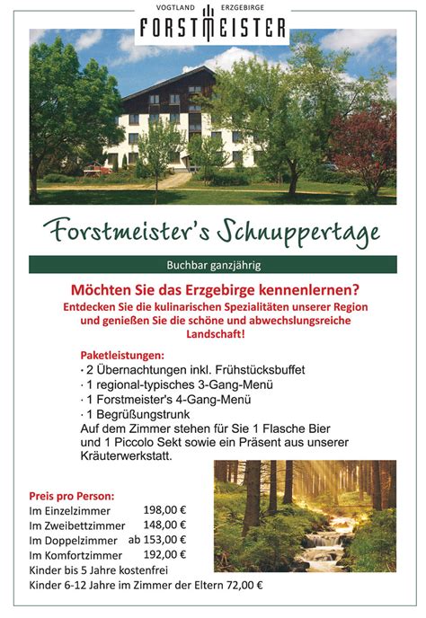 Urlaub Im Forstmeister Das Hotel Im Erzgebirge