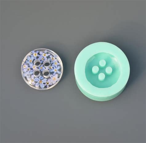 Round Button Silicone Mold With Four Holes 315 X 10 Mm Etsy Resin