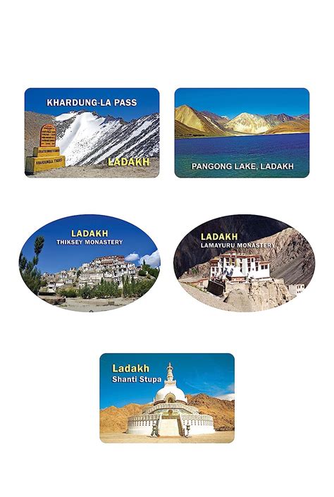 Buy Crystal Fridge Magnets Leh Ladakh Set Of 5 Sr 2 Online At Low