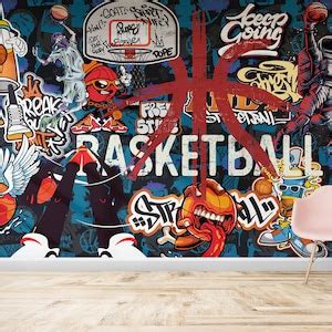 Basketball Graffiti Character Wallpaper - Etsy