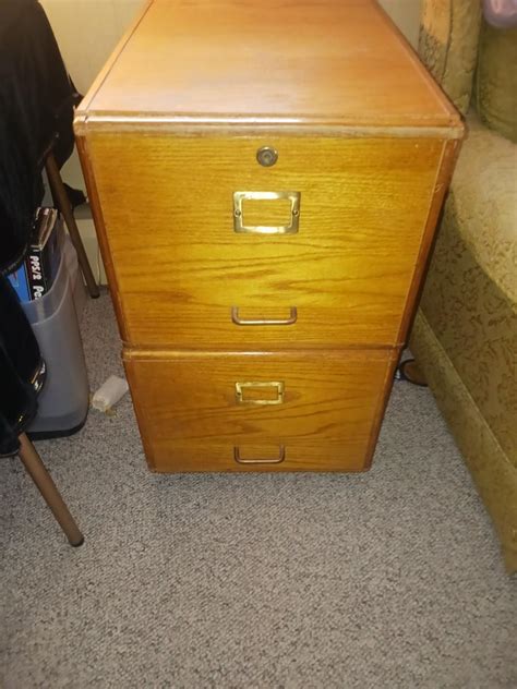 2 Drawer Wooden Filing Cabinet On Casters