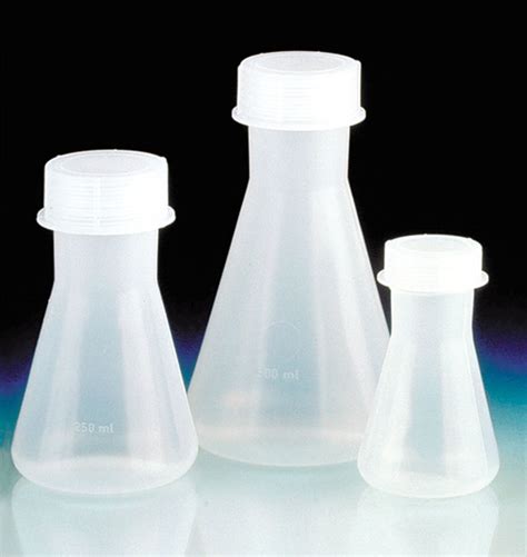 Sks Science Products Polypropylene Plastic Erlenmeyer Flasks W Screw