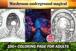 Mushroom Underground Coloring Book KDP Graphic By C F D