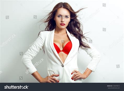Portrait Sexual Brunette Woman Flying Hair Foto De Stock Editar Ahora