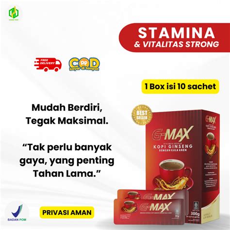 Jual KOPI G MAX Minuman Penambah Stamina Pria Dewasa Original 100 Kuat