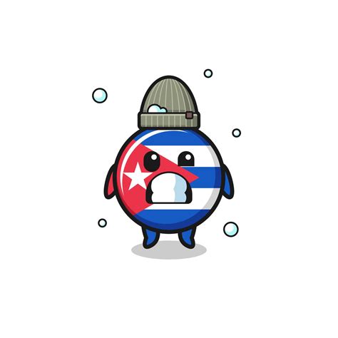 cute cartoon cuba flag with shivering expression 5046663 Vector Art at ...